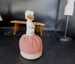 5 inch half doll red check side